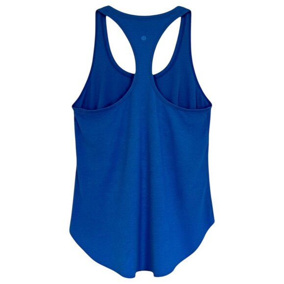 Lululemon Royal Blue Racerback Athletic Tank Top Logo Back Women’s Size 10 - Picture 1 of 7